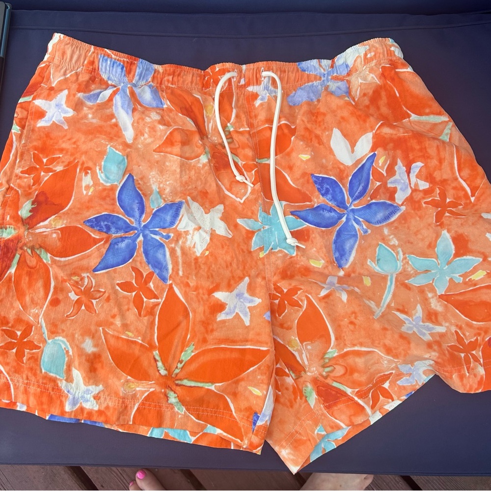 Polo by Ralph Lauren Orange and Blue Swim Trunks